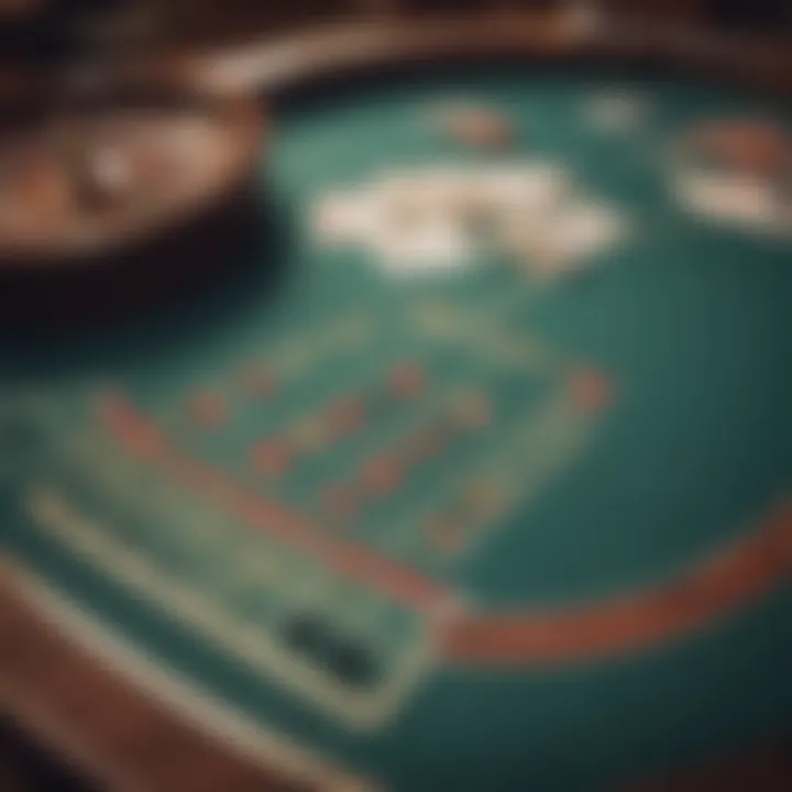 An artistic representation of a vintage blackjack table
