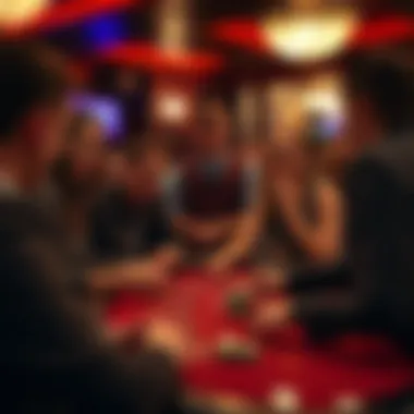 Engaging Casino Game A lively group engaging in a casino game, showcasing excitement and interaction.