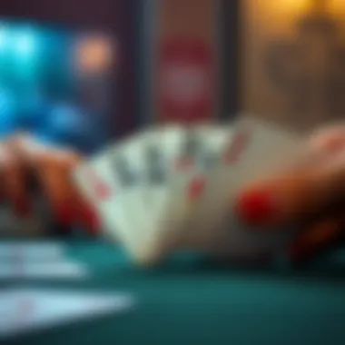 Bidding phase in bridge depicted with cards