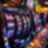 Close-up of a bar top slot machine showcasing its intricate design