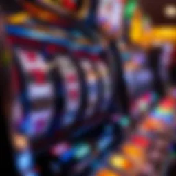 Close-up of a bar top slot machine showcasing its intricate design