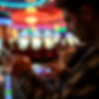 Player Enjoying Free Slots on Tablet An engaging player enjoying free slots on a tablet