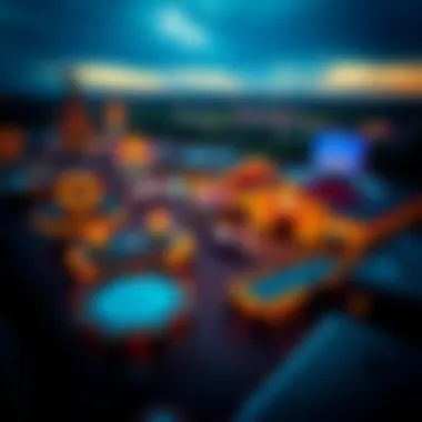 Aerial view of a casino on the Louisiana-Texas border