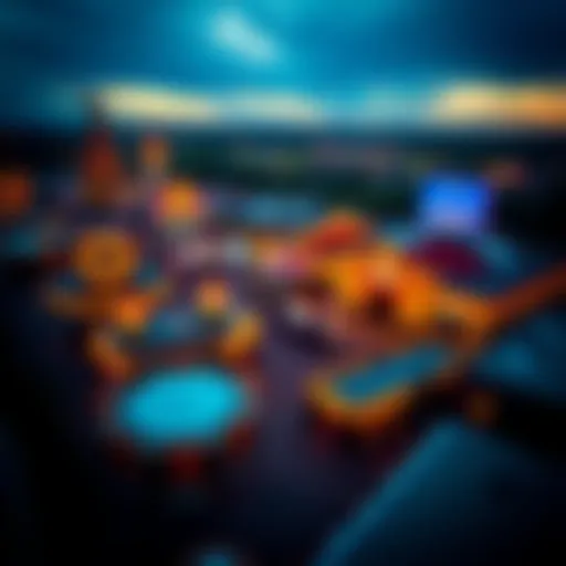 Aerial view of a casino on the Louisiana-Texas border