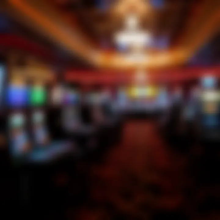 Interior of a luxurious casino with gaming tables