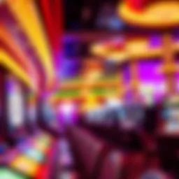 Luxurious casino interior with vibrant lights