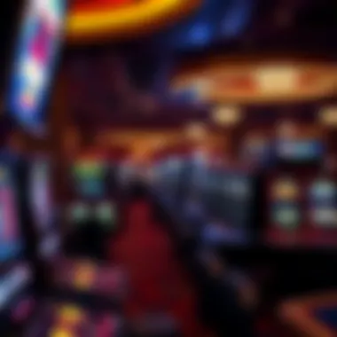 Exciting Gaming Floor An exciting gaming floor filled with diverse slot machines and table games.