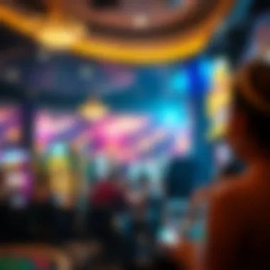 Vibrant Casino Nightlife A vibrant nightlife scene at a casino featuring live entertainment and social gatherings.