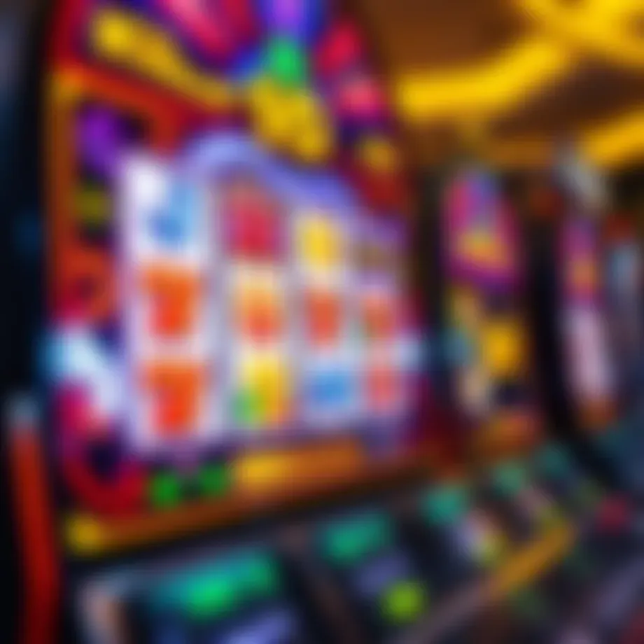 An intricate slot machine design showcasing vibrant graphics and symbols