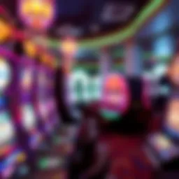 Vibrant casino floor with slot machines