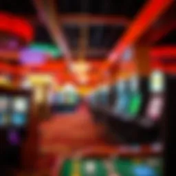 Vibrant casino floor showcasing gaming tables and machines