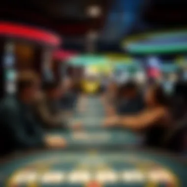 Engaging Gaming Experience at Live Casinos Dynamic gaming tables with players engaged