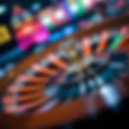 A digital roulette wheel in motion, showcasing vibrant colors and numbers
