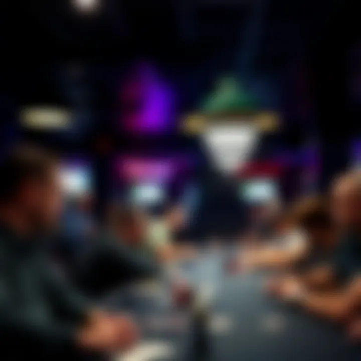 Local Poker Venue Activity Local poker venue bustling with activity