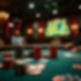 Intriguing poker table setup with chips and cards