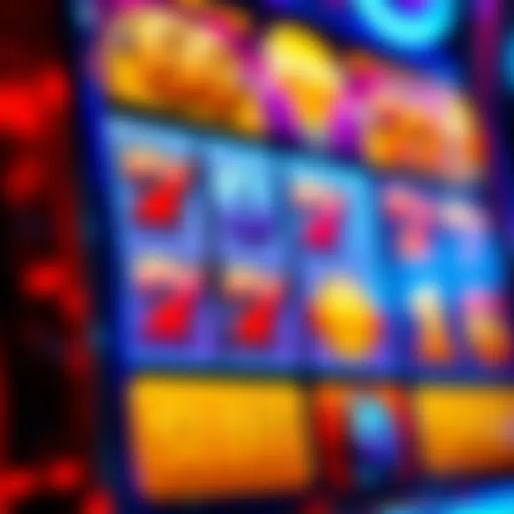 A close-up of a vibrant slot machine app interface
