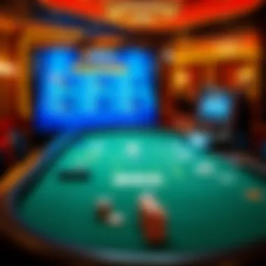 A strategic betting table setup with various gaming options