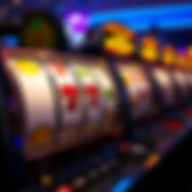A close-up of a slot machine displaying exciting features