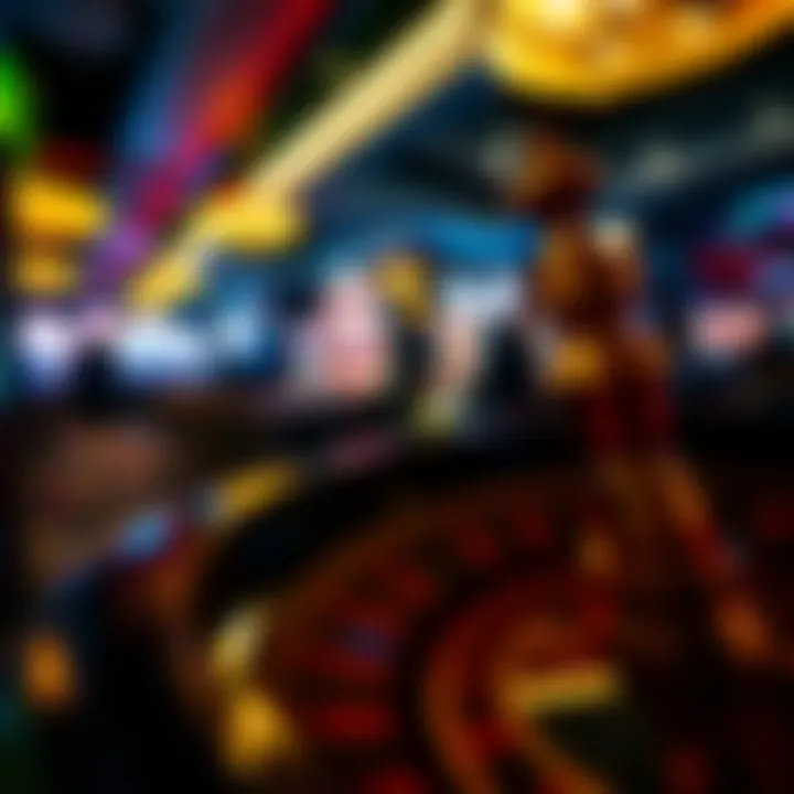 A captivating roulette wheel in motion on a casino floor