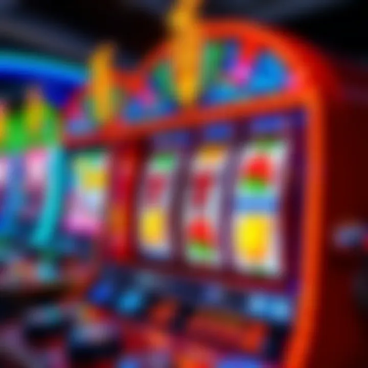 A vibrant slot machine showcasing bright colors and themes