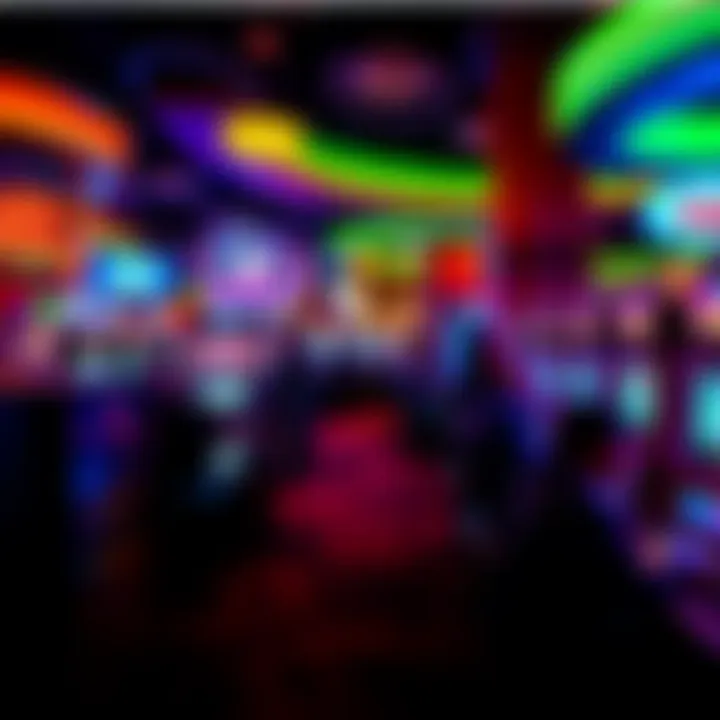 High-Energy Gaming Area A high-energy gaming area filled with players engaged in slot gaming