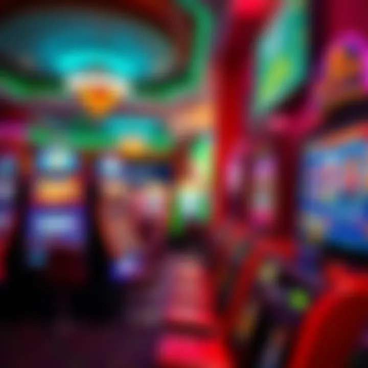 Vibrant Slot Machine Array A vibrant array of slot machines in a bustling casino environment