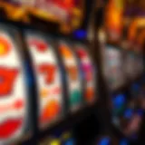 Close-up view of lock and link slot machine reels in action