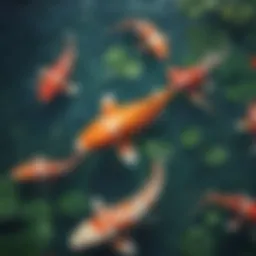 Vibrant koi symbols in a slot game interface