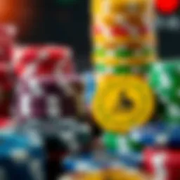 Diverse casino chips in vibrant colors