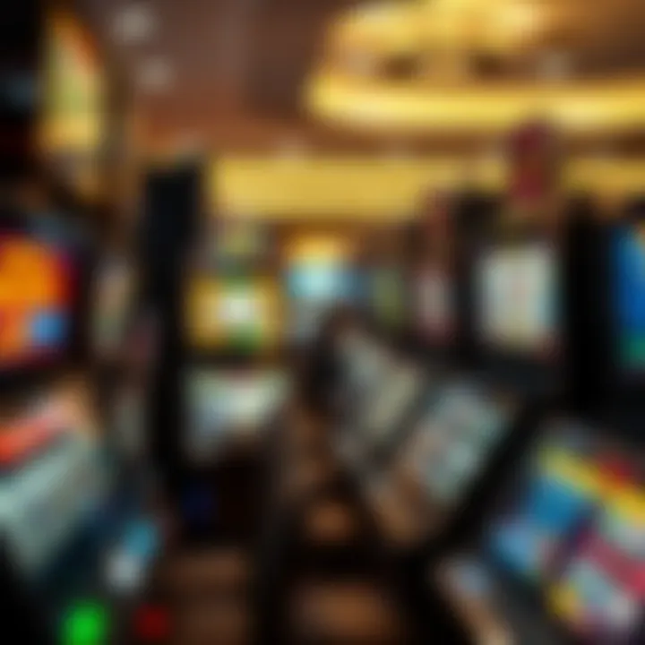 Selection of Slot Machines A diverse selection of casino slot machines with bright displays