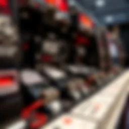 Detailed view of an automatic card shuffling machine showcasing its intricate components.