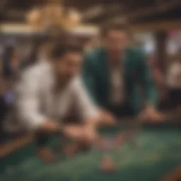 The vibrant atmosphere of a craps table
