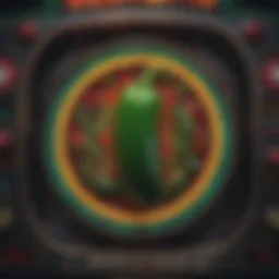 Vibrant symbol of jalapenos on a slot machine