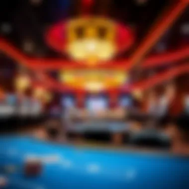 Luxurious casino interior with vibrant lighting