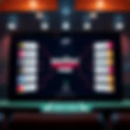 Illustration of a bracket pool setup with teams