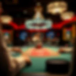Poker table set up for a main event