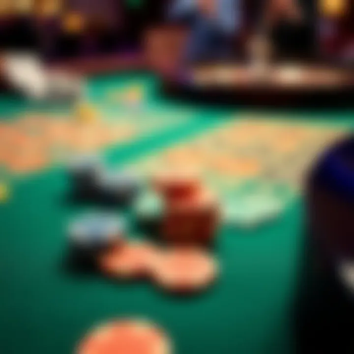 Strategic Betting Insights A strategic layout of roulette chips on a betting table, showcasing various betting options