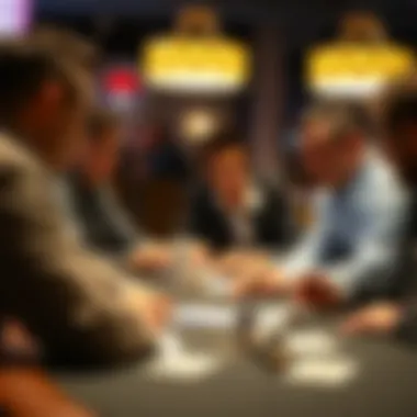 Strategic Discussion on Lottery Odds A group of individuals engaging in strategic discussions while analyzing lottery odds