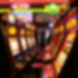 A vibrant, colorful slot machine display