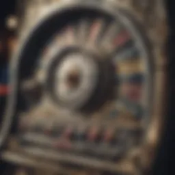 A vintage slot machine showcasing intricate designs