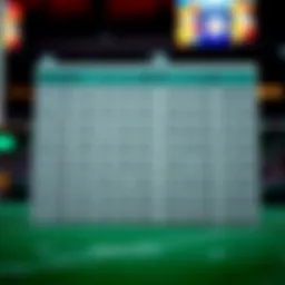 Illustration of a Super Bowl betting square grid