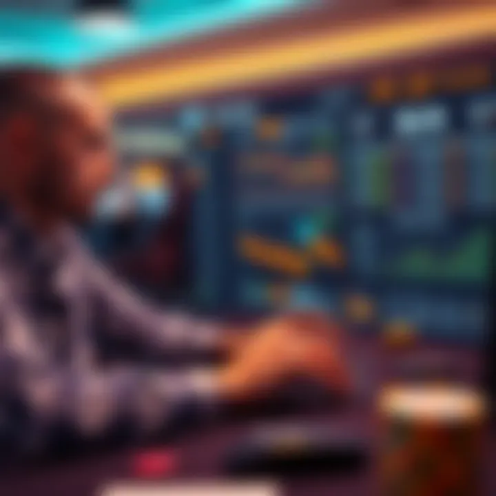 Analyzing the Intersection of Cryptocurrency and Betting A person analyzing data on cryptocurrencies and betting platforms