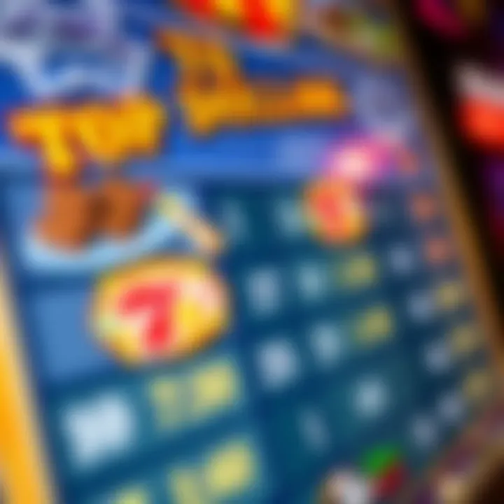 Close-up of the Top Dollar slot paytable showing various winning combinations
