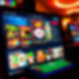 A close-up of a gaming interface on a computer screen showcasing various online gambling options.