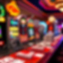 Illustration depicting various casino games and their payback percentages