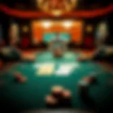 Overview of Texas Hold'em Poker table with cards and chips