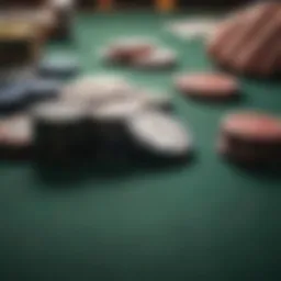 A vibrant poker table showcasing chips and cards